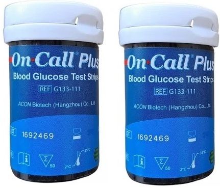On Call Plus (007) Blood Glucose 100 Glucometer Strips-picture-13