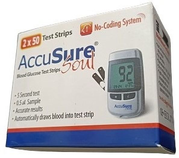 AccuSure Soul (No Coding) 100 Glucometer Strips-picture-48