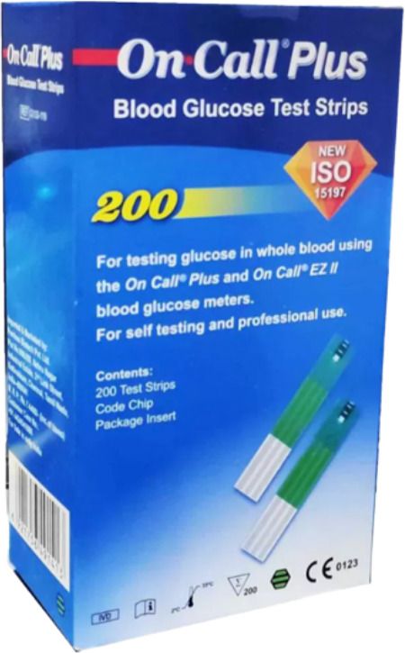On Call Plus ( 50x4 )Hospital Pack 200 Glucometer Strips-picture-13