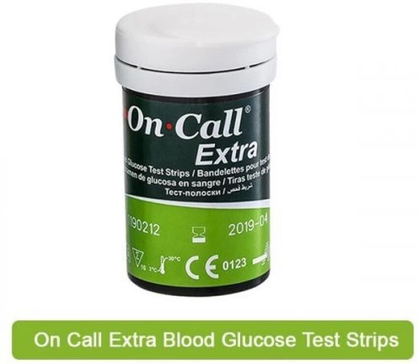 On Call Extra Meter Glucose Strips 50pc Long Expiry Fresh Lot 25 Glucometer Strips-image-26