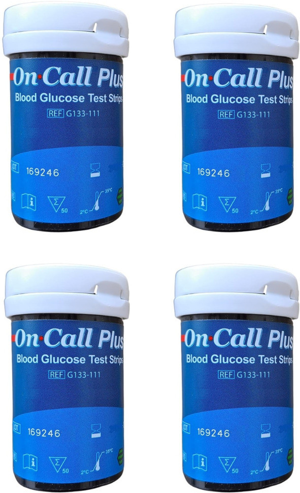 NSC ON CALL PLUS LONGEST EXPIRY 200 GLUCOMETER STRIPS- 200 Glucometer Strips image 1
