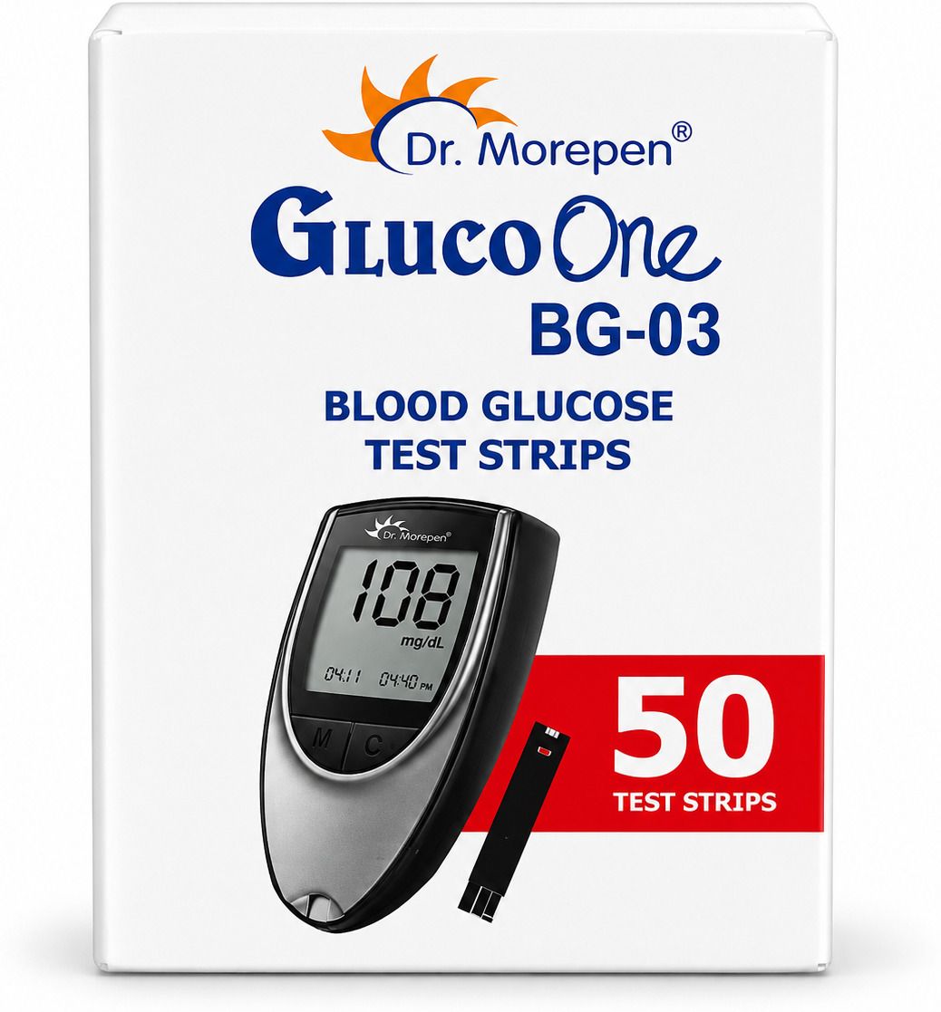 Dr. Morepen GlucoOne BG-03 Blood Glucose Test Strips Sugar Testing Strips 50 Glucometer Strips-image-31