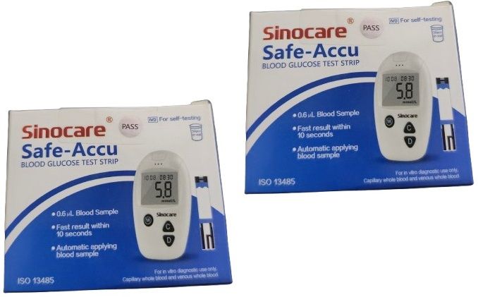 Sinocare Safe Accu-Blue(50*2) 100 Glucometer Strips-picture-36
