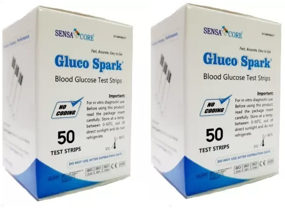 gluco spark GS-(50*2) 100 Glucometer Strips image 1