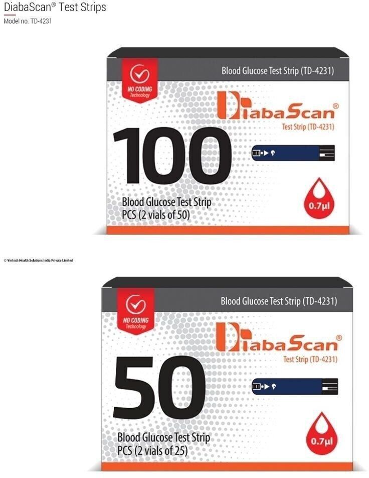 DIABASCAN Glucose Test Strips Pack 150 Glucometer Strips-image-1