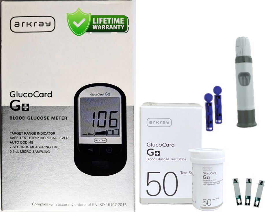 arkray GlucoCard G+ Diabetes Kit – 50 Test Strips, No Coding, Auto Strip Eject Glucometer-picture-20