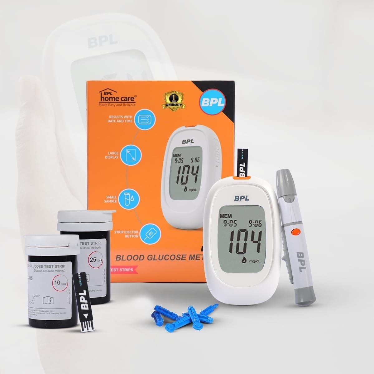 Blood Glucose Meter Kit with 35 (10+25) Diabetes Test Strips Combo Glucometer-image-37