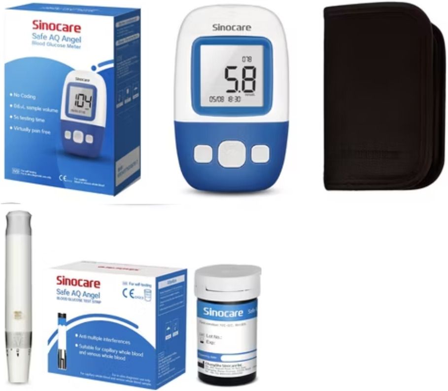 3s Sinocare Safe AQ Angel 25 strips with One Glucometer- Glucometer-picture-20