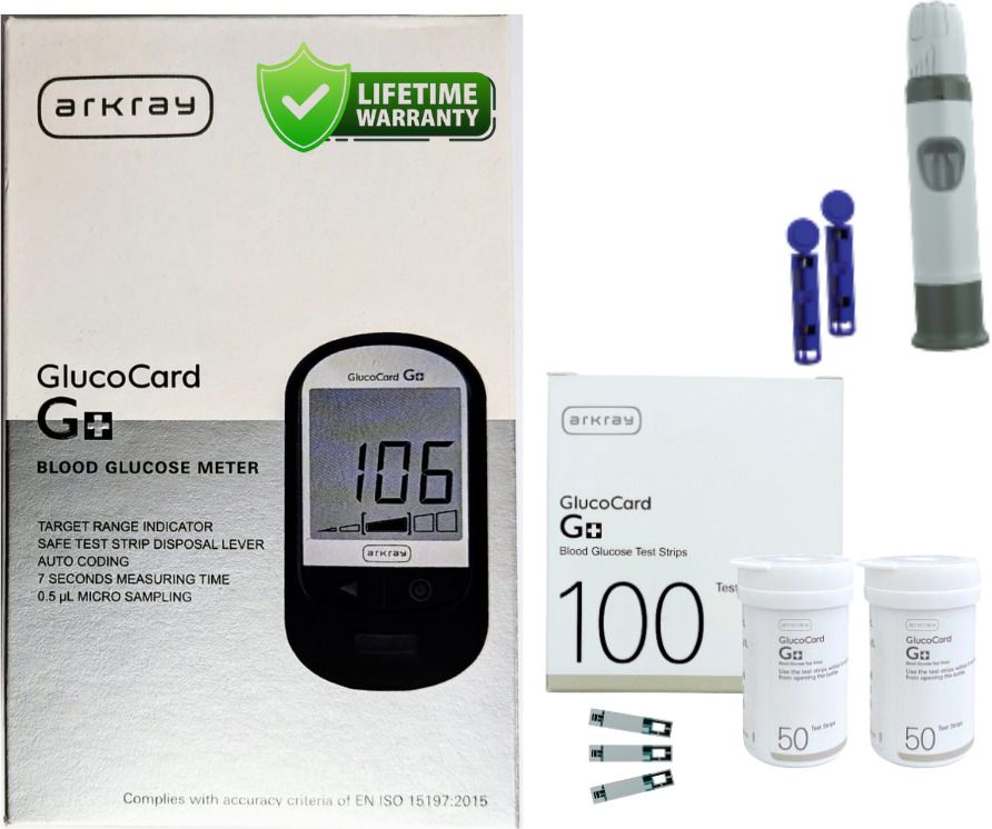 GlucoCard G+ Diabetes Kit – 100 Test Strips, No Coding, Auto Strip Eject Glucometer-image-40