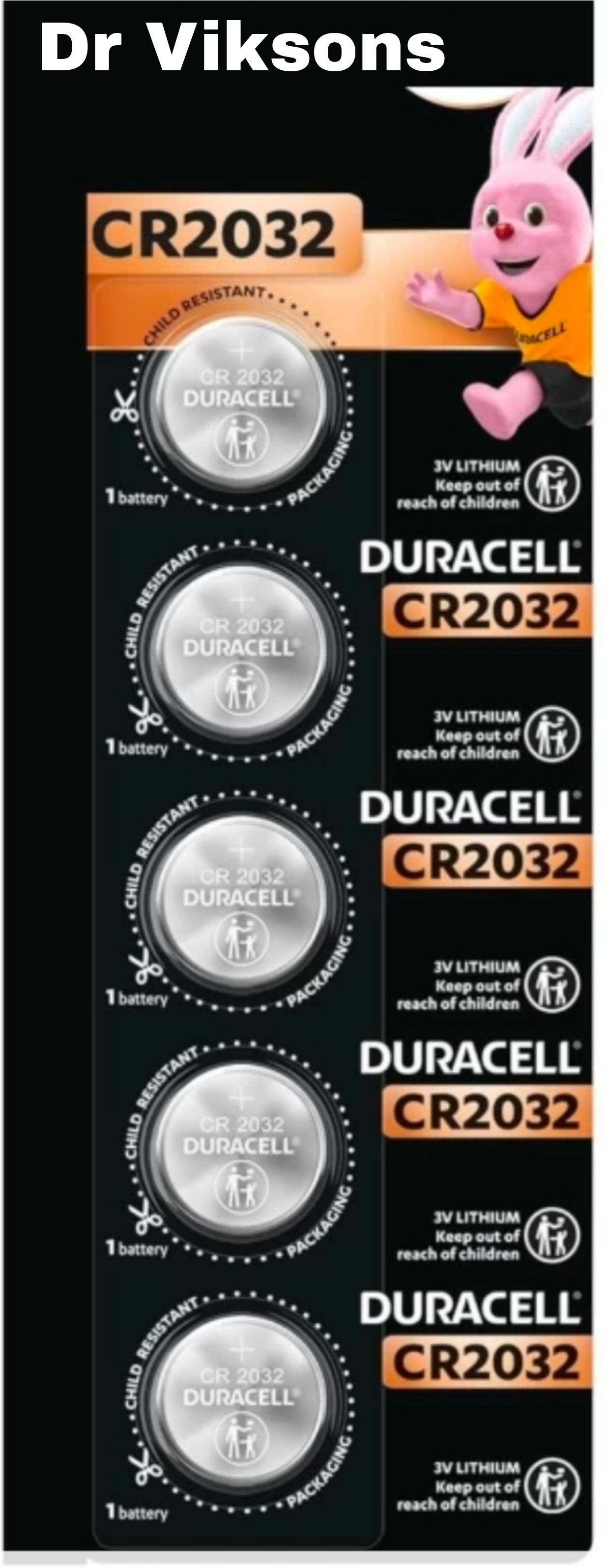 dr viksons DURACELL CR 2032 COIN CELL For All Glucometer keyfobs, Scales,(Pack of 5) Glucometer image 1