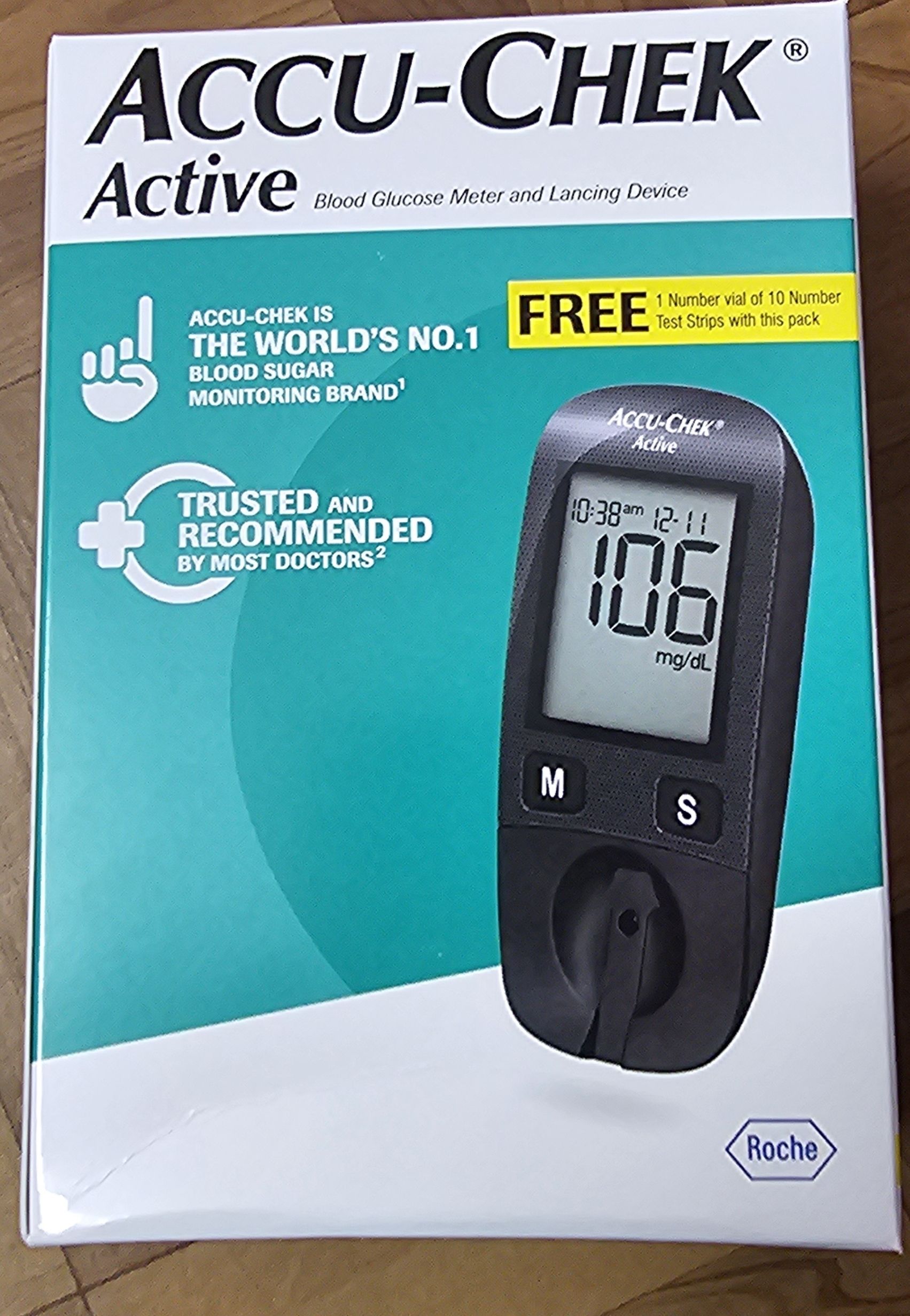 accu-chek ACTIVE BLOOD GLUCOMETER WITH 10 STRIPS Glucometer-picture-34