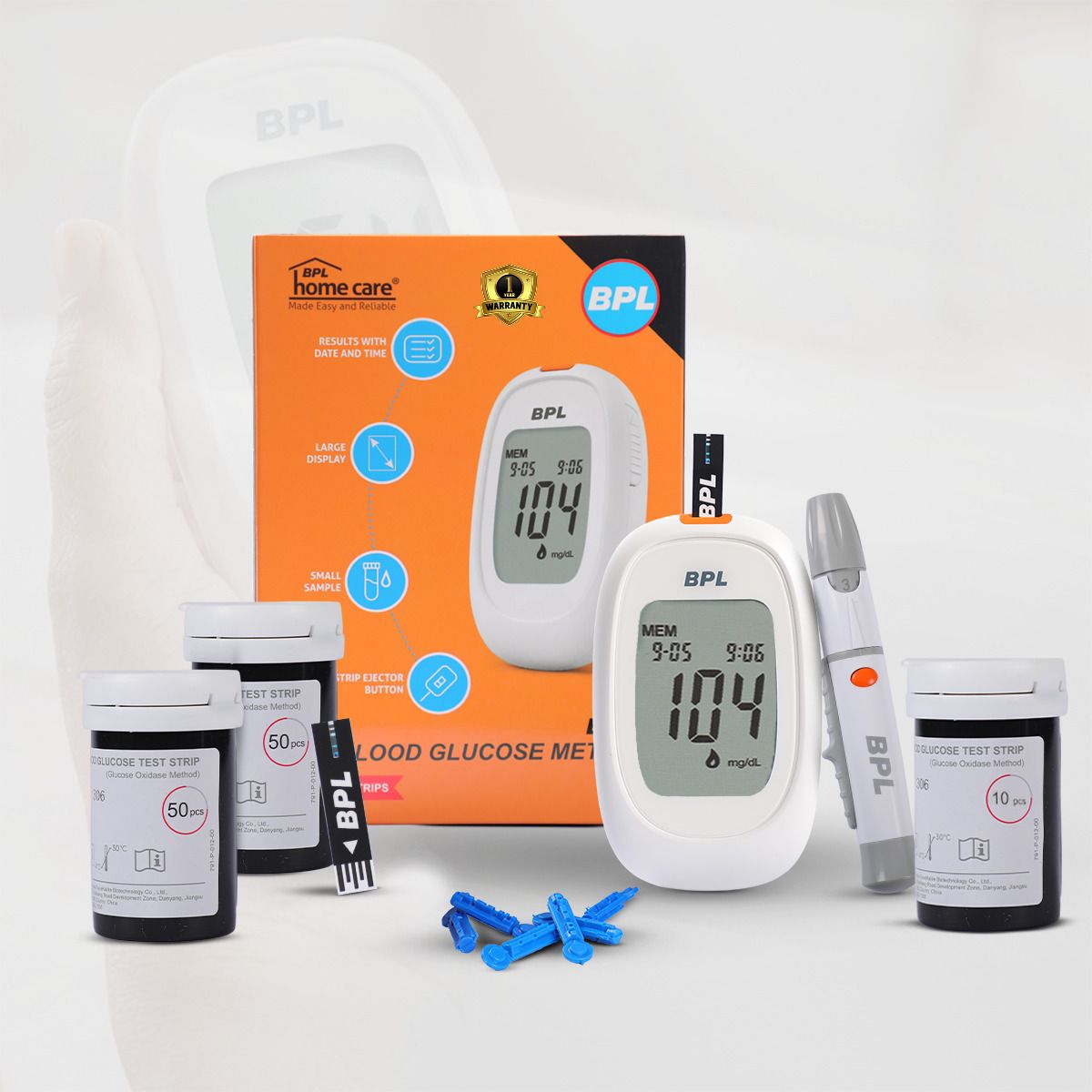 Blood Glucose Meter Kit with 110 (10+100) Diabetes Test Strips Combo Glucometer-image-36