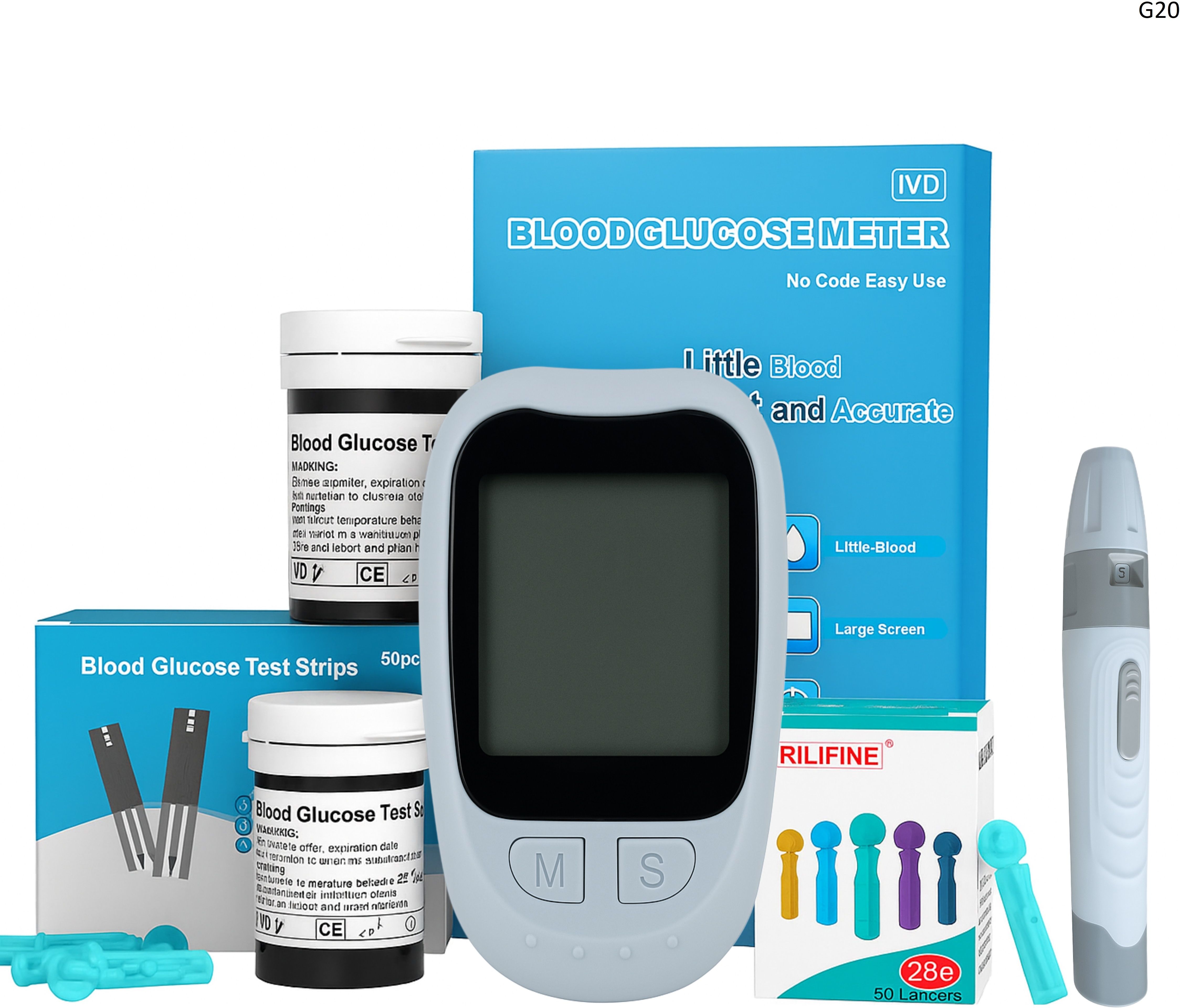 Digital Glucometer Kit with Lancing Device & 50 Test Strip 50 Lancets Glucometer-image-37