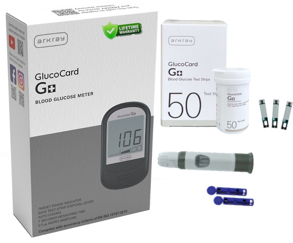 GlucoCard G+ Diabetes Monitoring Kit with 50 Strips | Long-Lasting Glucometer Glucometer-image-31