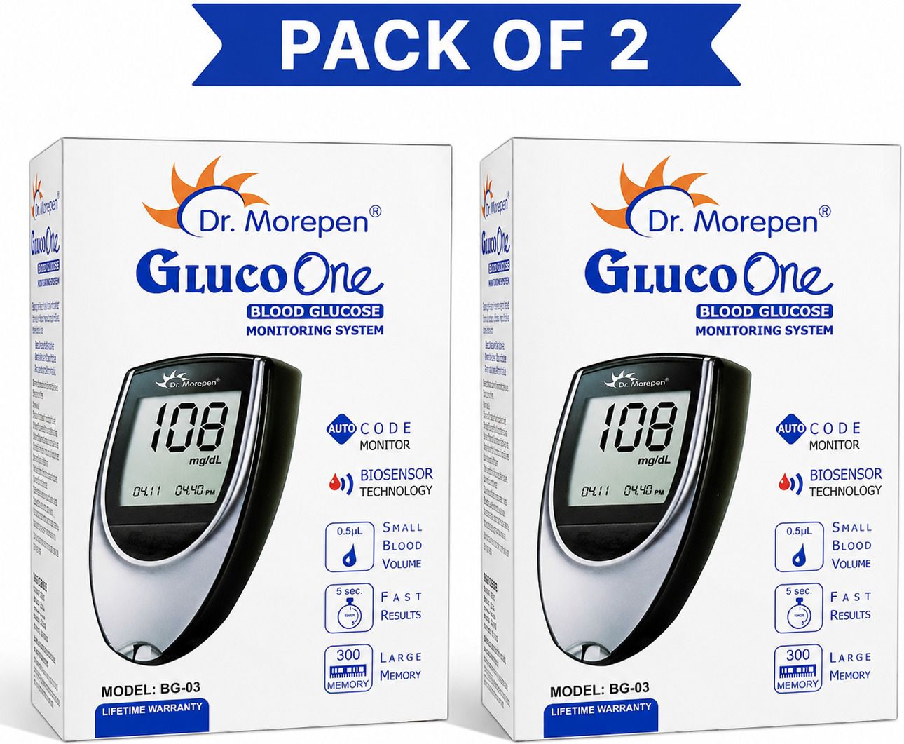 GLUCO ONE BG-03 PACK OF 2 Glucometer-image-44