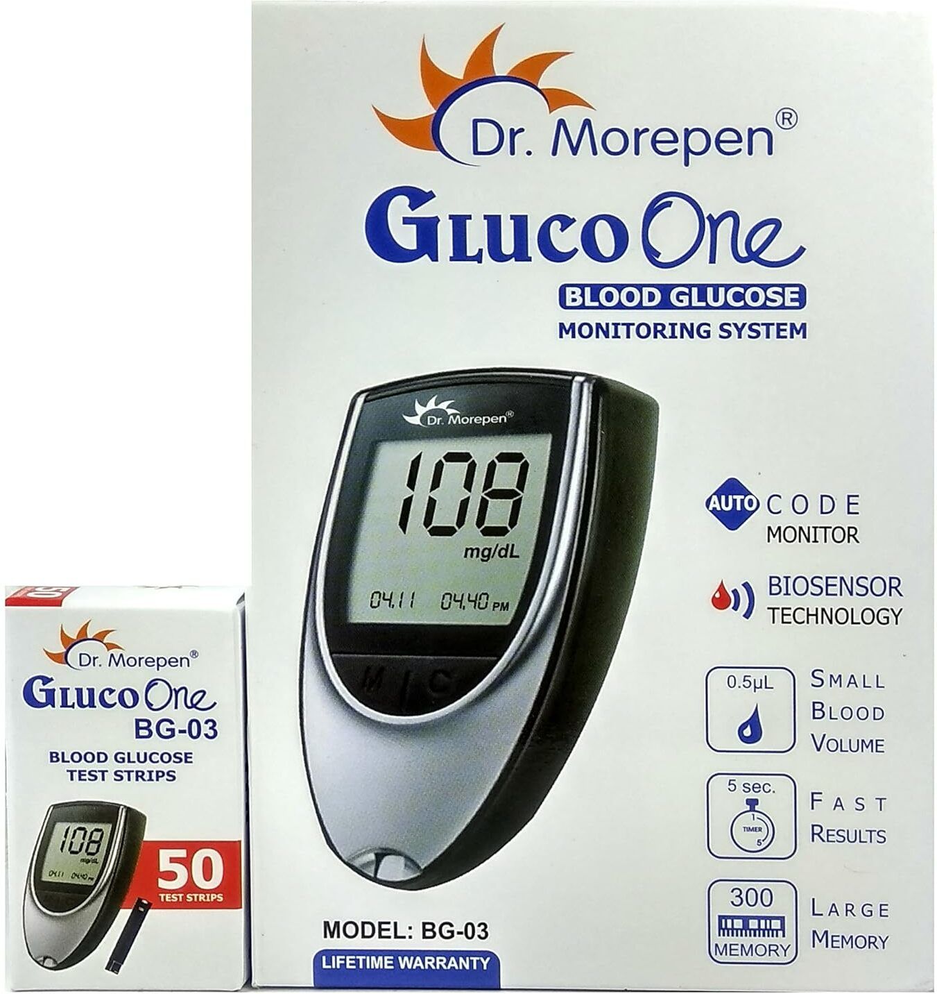 dr. morepen Glucometer with 50 Strips Glucometer Glucometer-picture-1