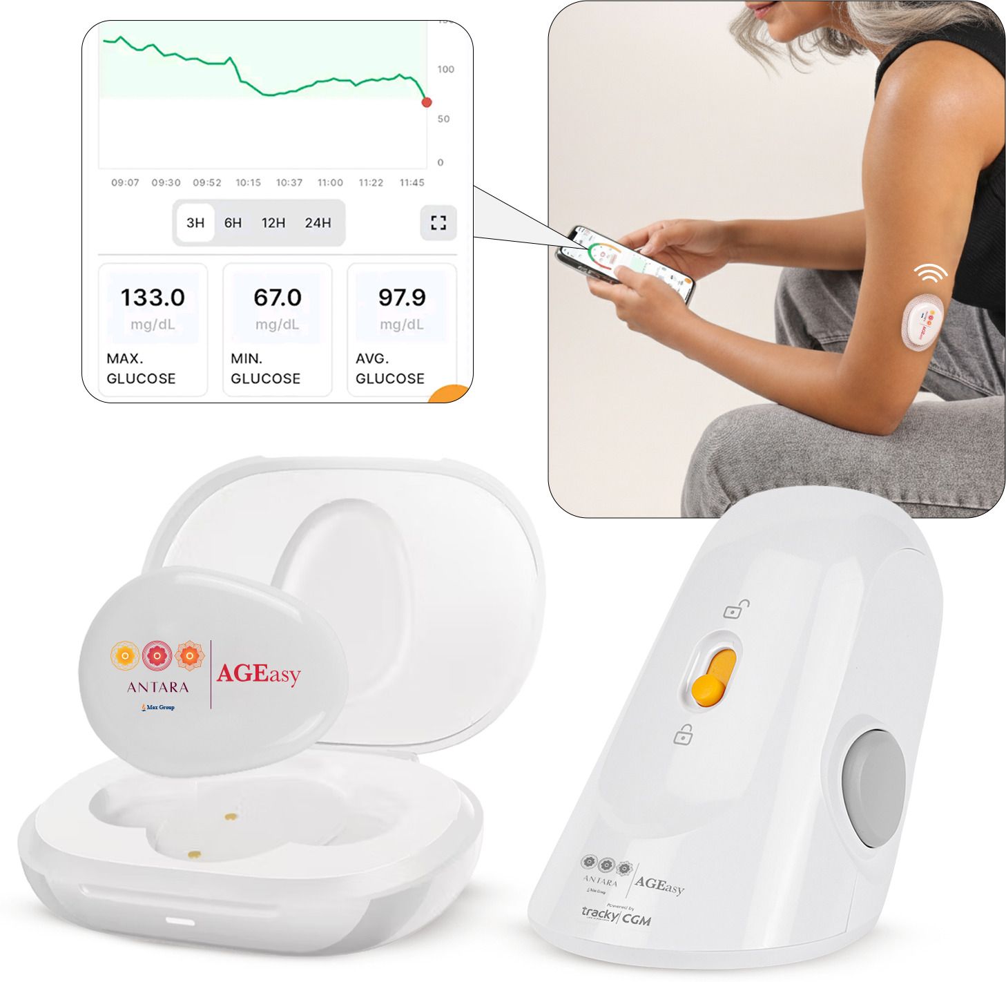 CGM Senor & Transmitter- Continuous Glucose Tracking| Better Diabetes Management Glucometer-image-27