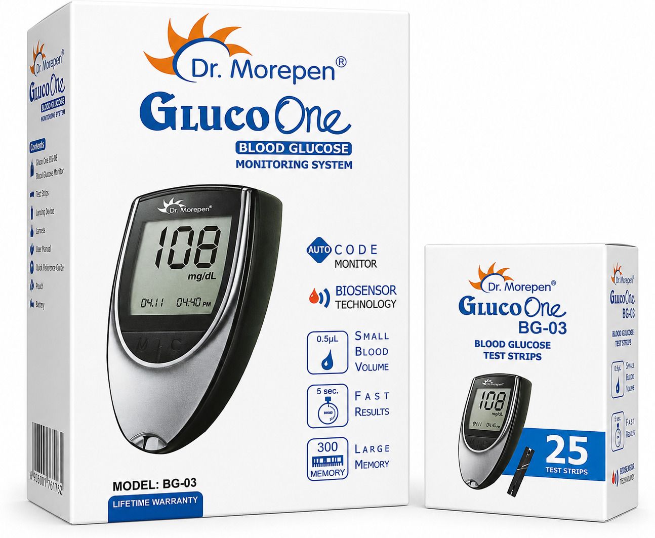 GlucoOne Monitoring System BG03 with 25 Strips (Combo Kit) Glucometer-image-18