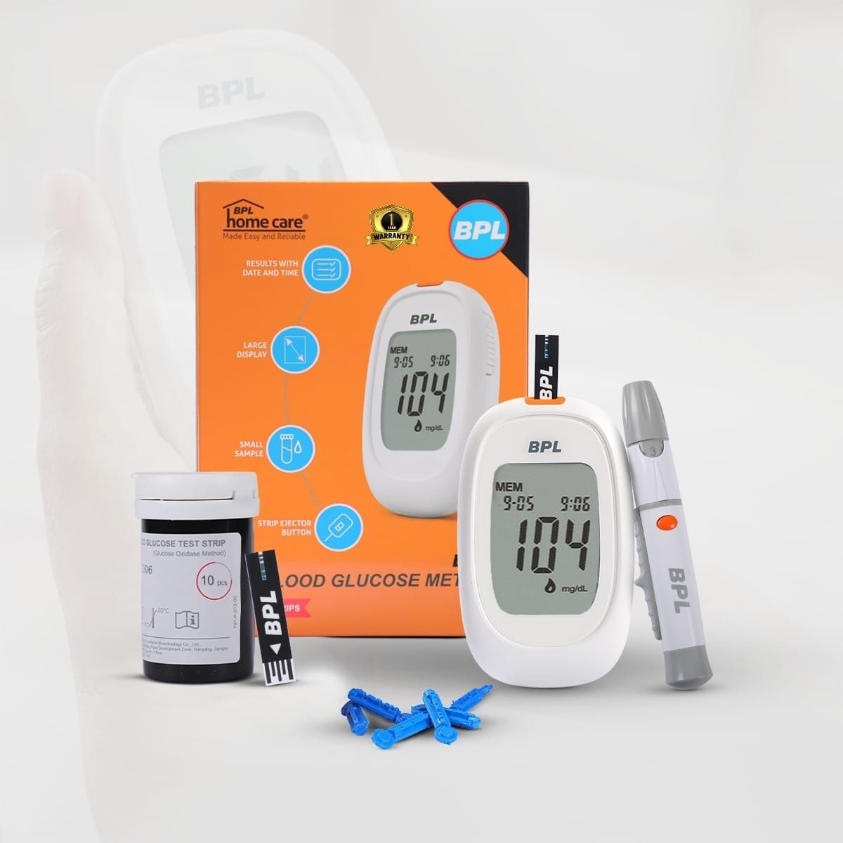 Blood Glucose Meter Kit with 10 Diabetes Test Strips Glucometer-image-33