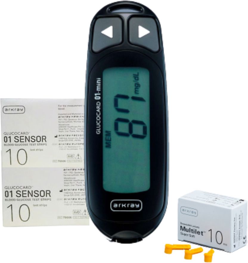 arkray Max GlucoCard 01 Mini Blood Glucometer with 20 Strips- Lifetime Warranty Glucometer-picture-41