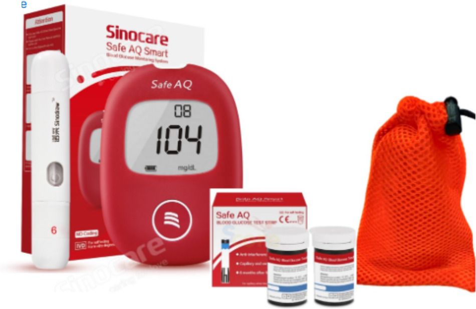 cityhealth Sinocare Safe AQ Smart Glucometer with 50 Strips with Carry Pouch || Glucometer-picture-34