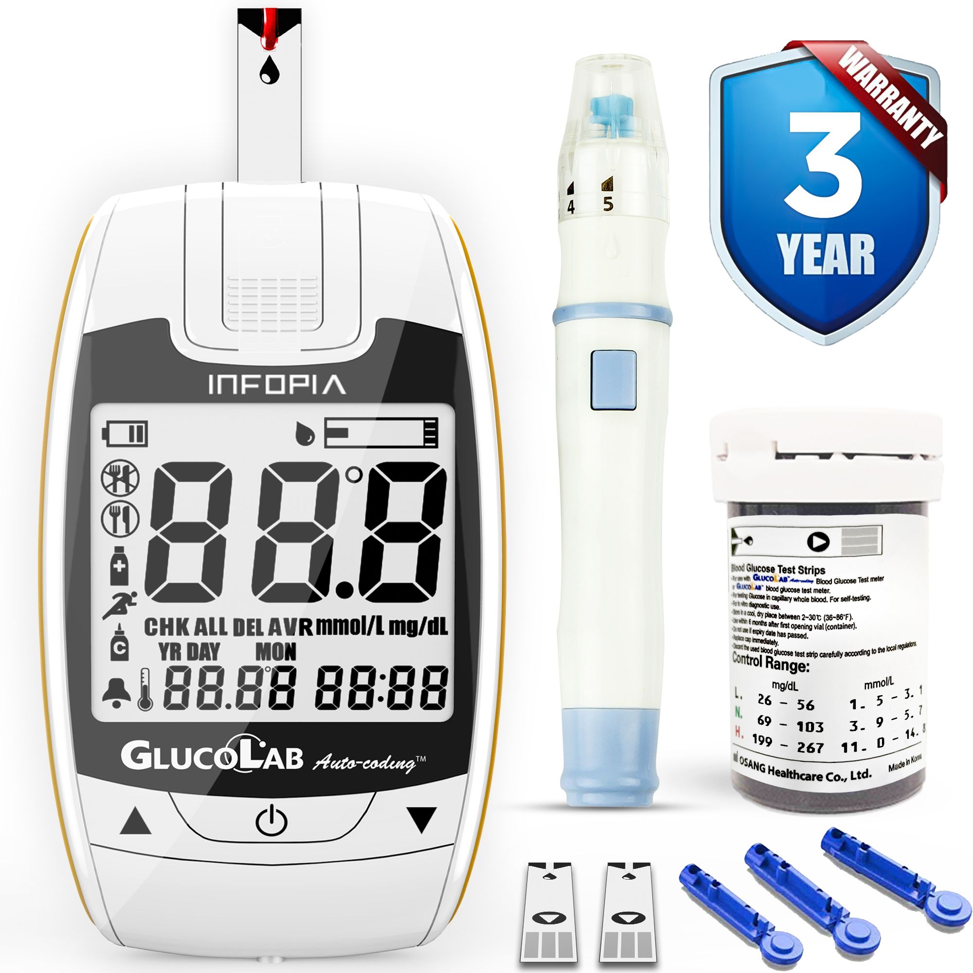 k-life Glucolab Fully Automatic Blood Glucose Check Sugar Testing Machine 25 Strips Glucometer-picture-23