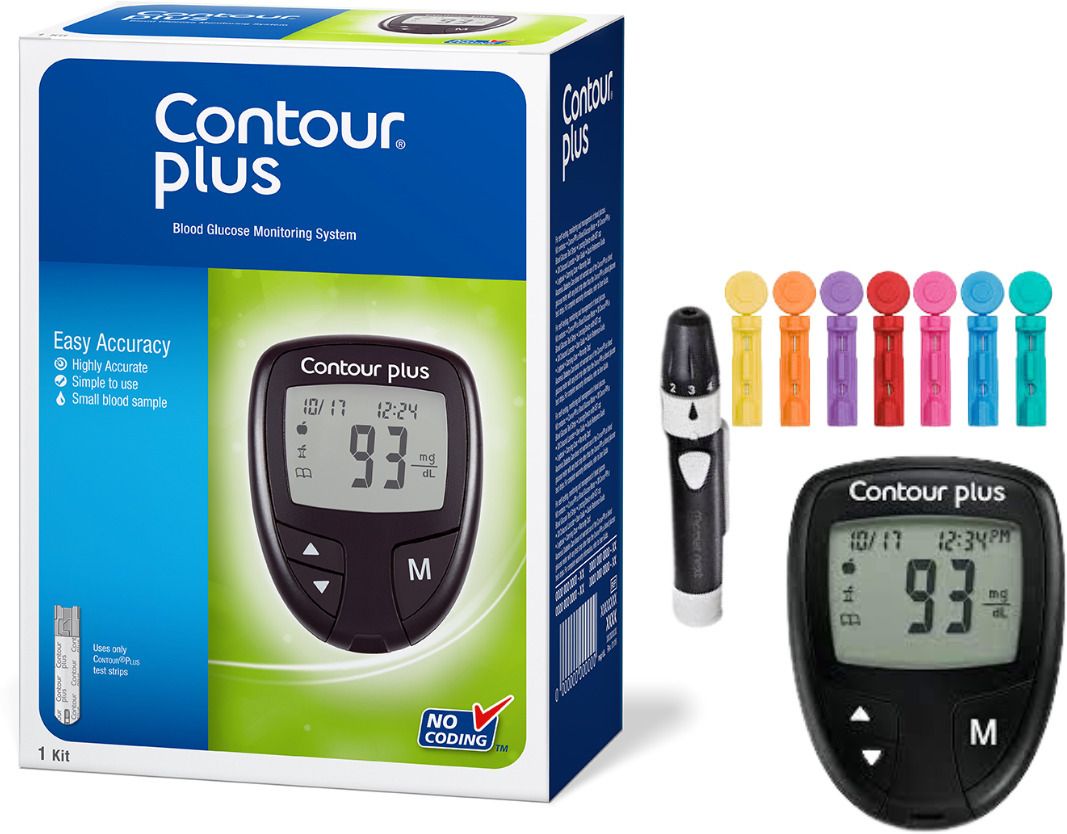 contour plus Glucometer + 1 lancing device + 5 Coloured lancets, Glucometer-picture-6