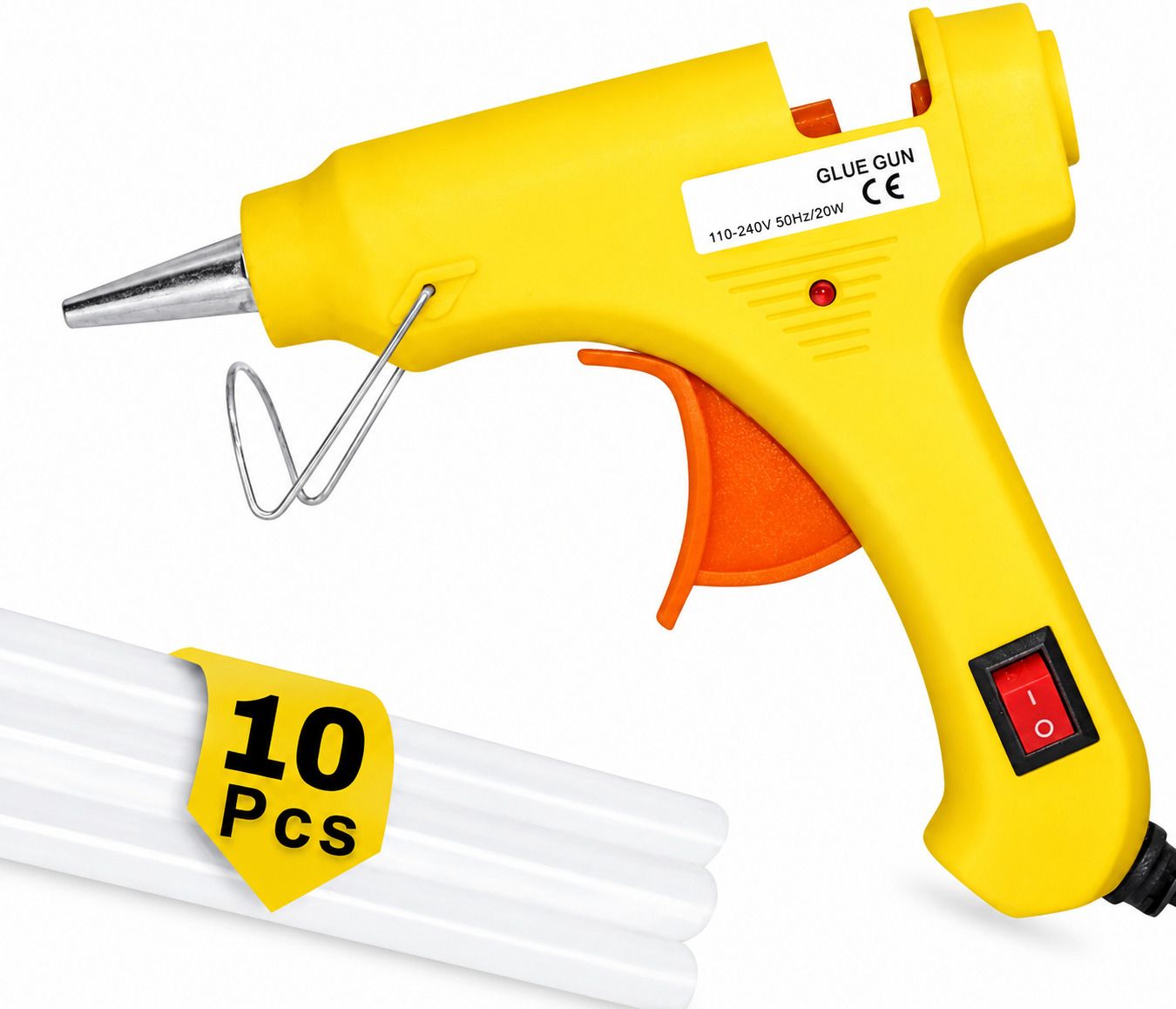 amozkart 20W Multicolor Hot Melt Glue Gun with 10 Free Glue Sticks, 7mm for DIY & Crafts Adjustable Temperature Corded Glue Gun-picture-10