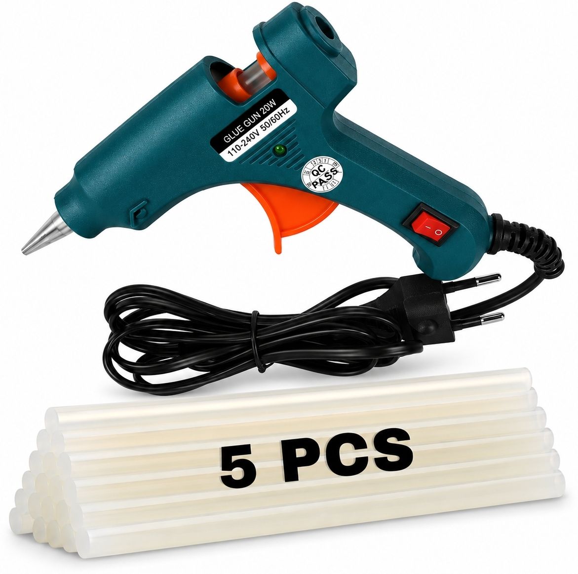wrydo9 20 Watt Hot Melt Glue Gun with 5 Glue Sticks for DIY, Craft & Home Repair Standard Temperature Corded Glue Gun-picture-27