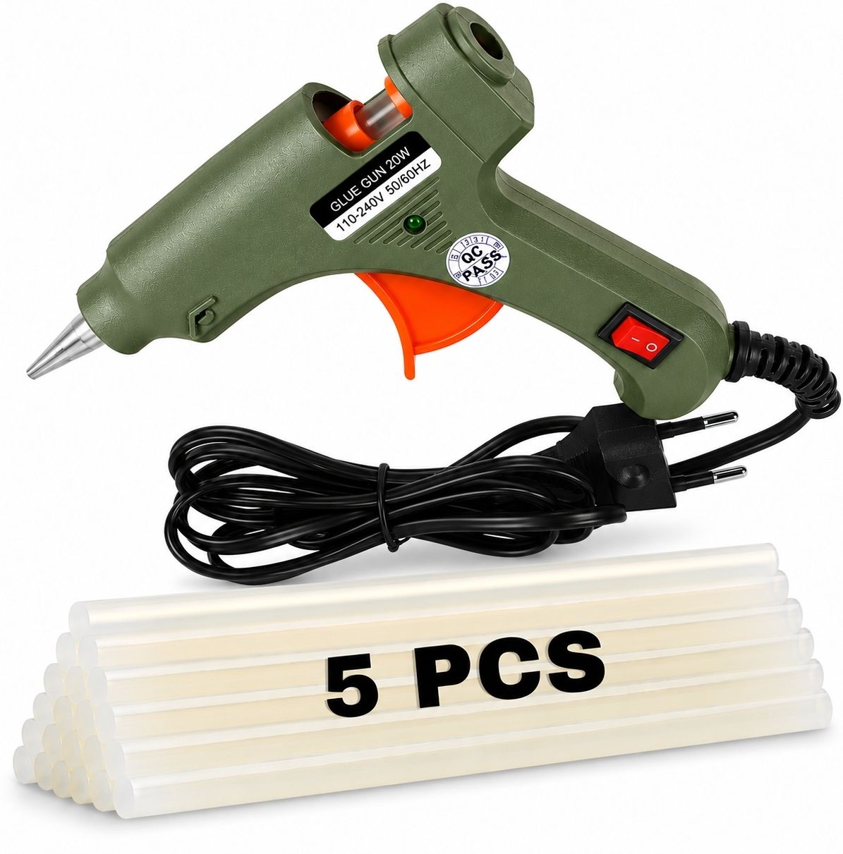 wrydo9 20 Watt Electric Glue Gun with 5 Transparent Glue Sticks for Craft Work Standard Temperature Corded Glue Gun-picture-17