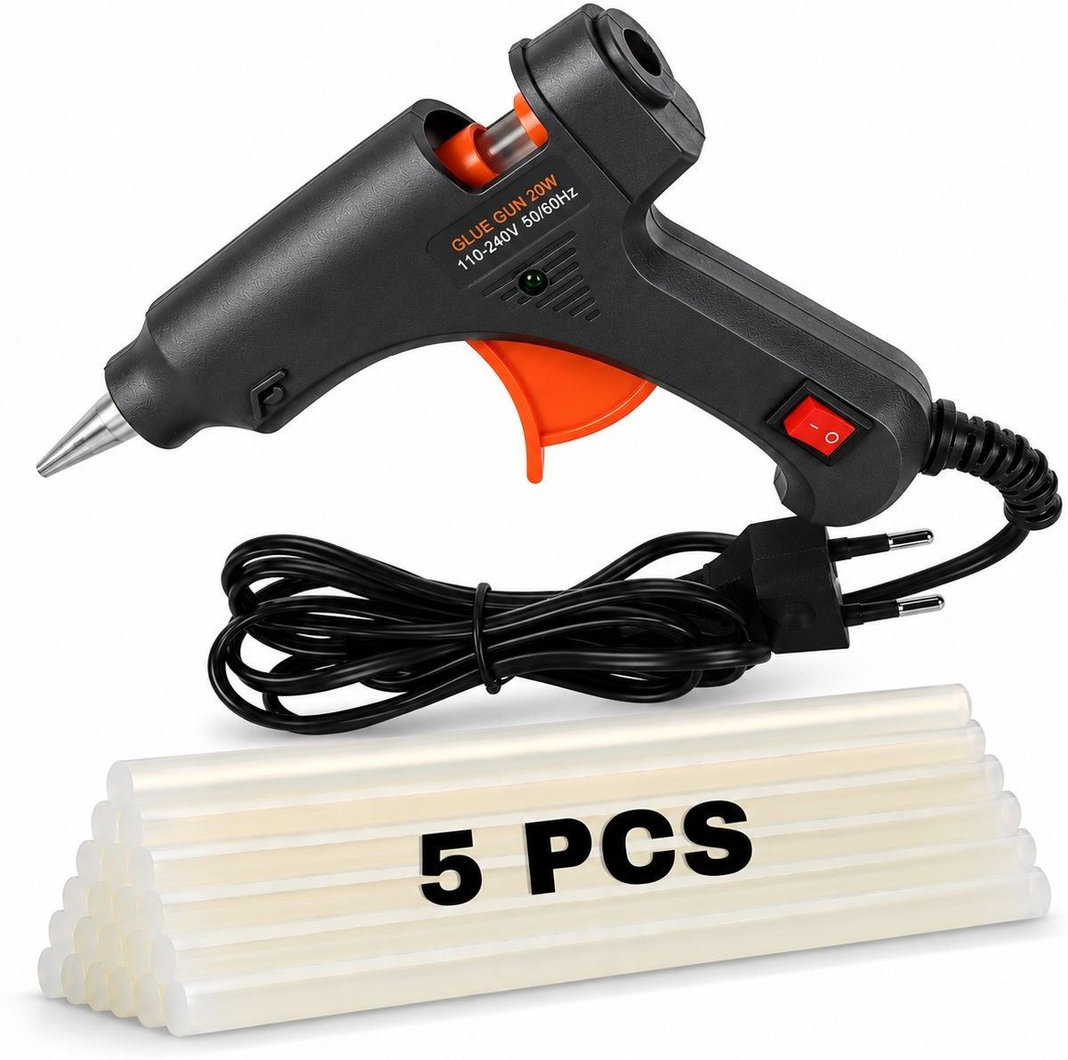 wrydo9 20 Watt Glue Gun with 5 Glue Sticks for Wood, Plastic, Fabric & DIY Standard Temperature Corded Glue Gun-picture-10