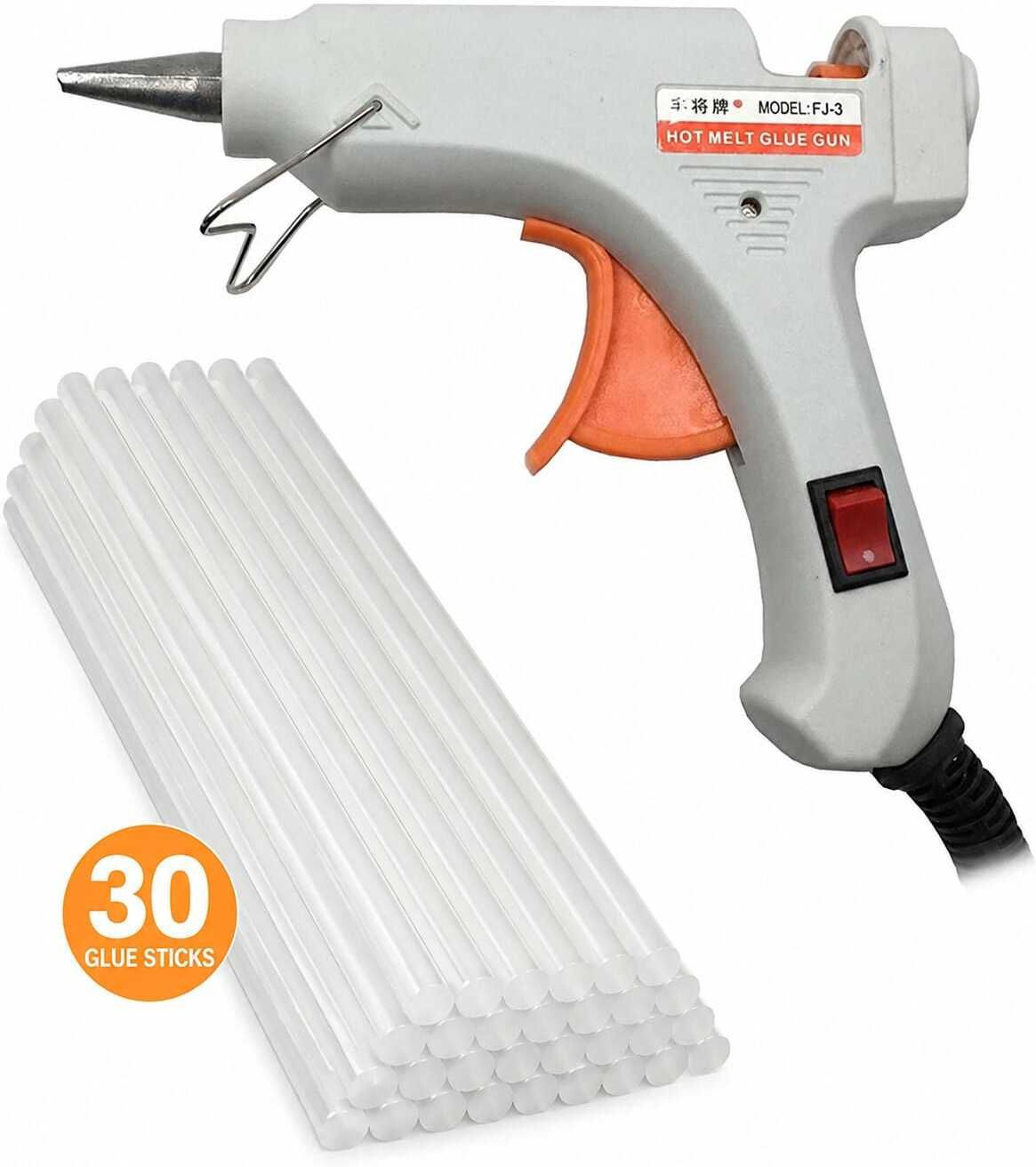 amozkart 20W Mini Glue Gun with 30 Free 7mm Glue Sticks for Craft & Repair Work Adjustable Temperature Corded Glue Gun-picture-19
