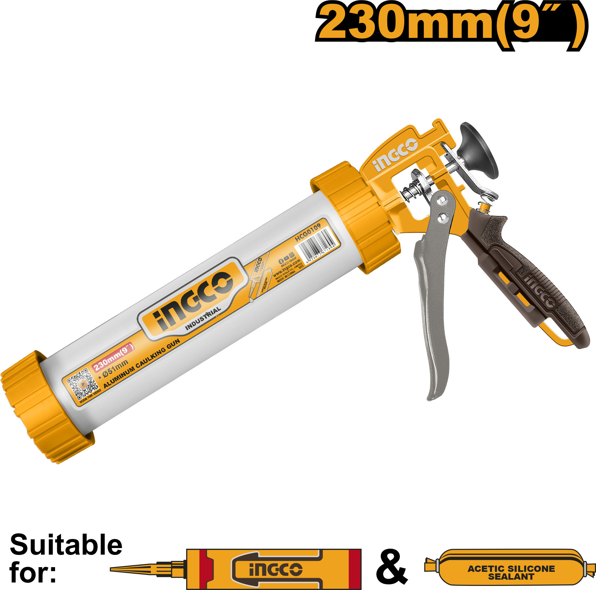 ingco HCG0109 Standard Temperature Pneumatic Glue Gun image 1