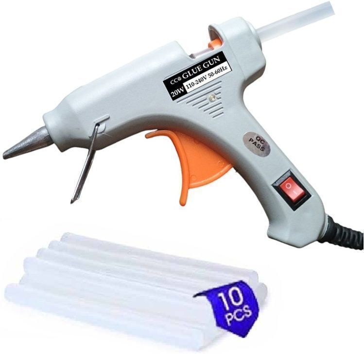 20W Mini Hot Glue Gun With 10 Pcs Hot Melt Glue Stick Adjustable Temperature Corded Glue Gun