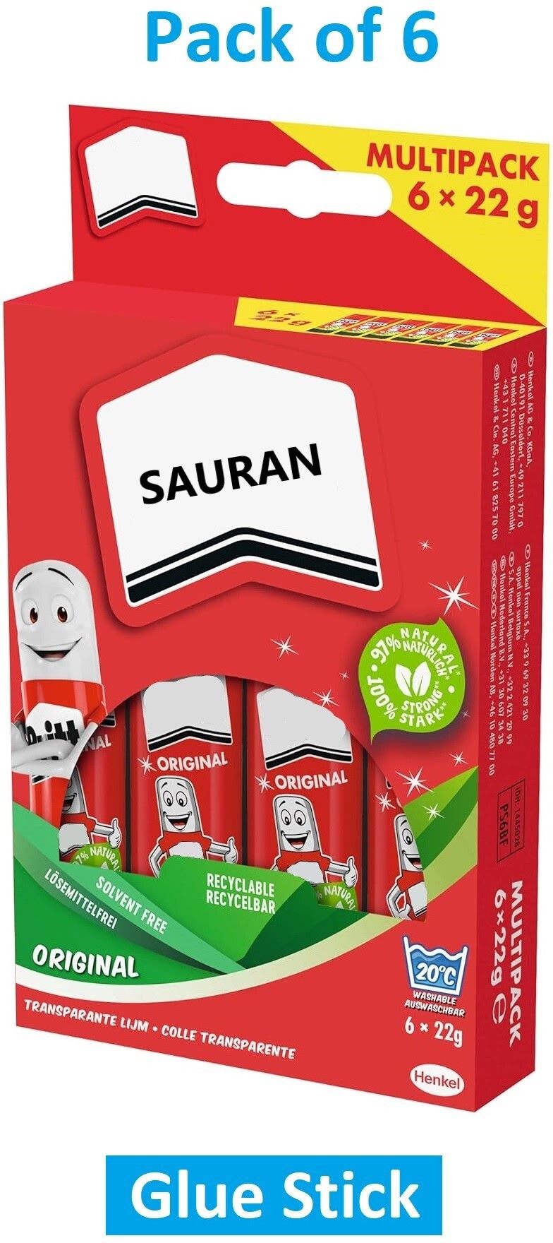sauran Pack of 6 Safe and Child Friendly Glue Stick Glue-picture-8
