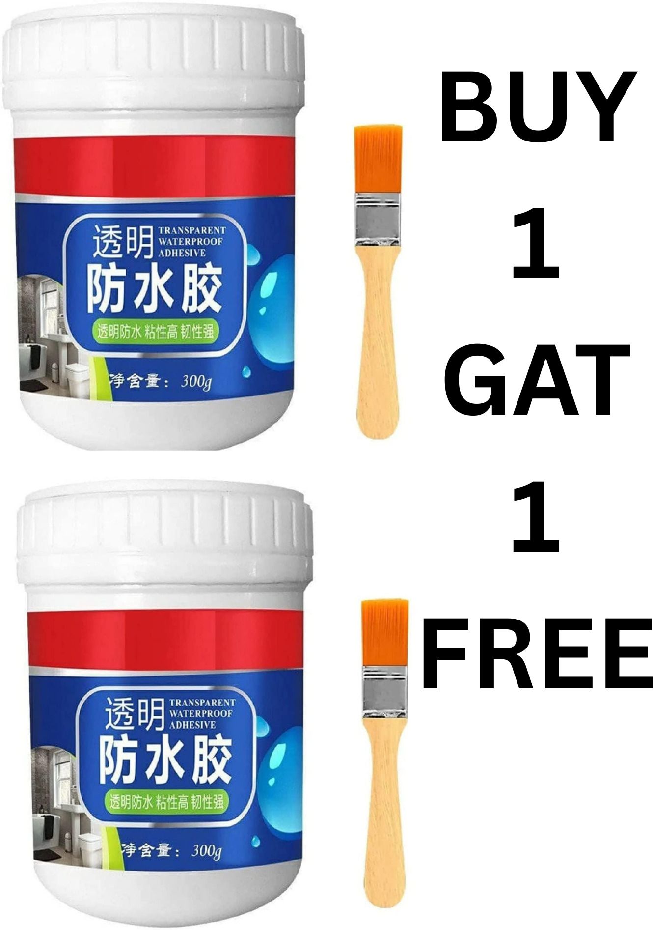 Glue 300gm with Brush - ransparent WaterprToof Glue(buy 1 gat 1 free) Glue-image-5