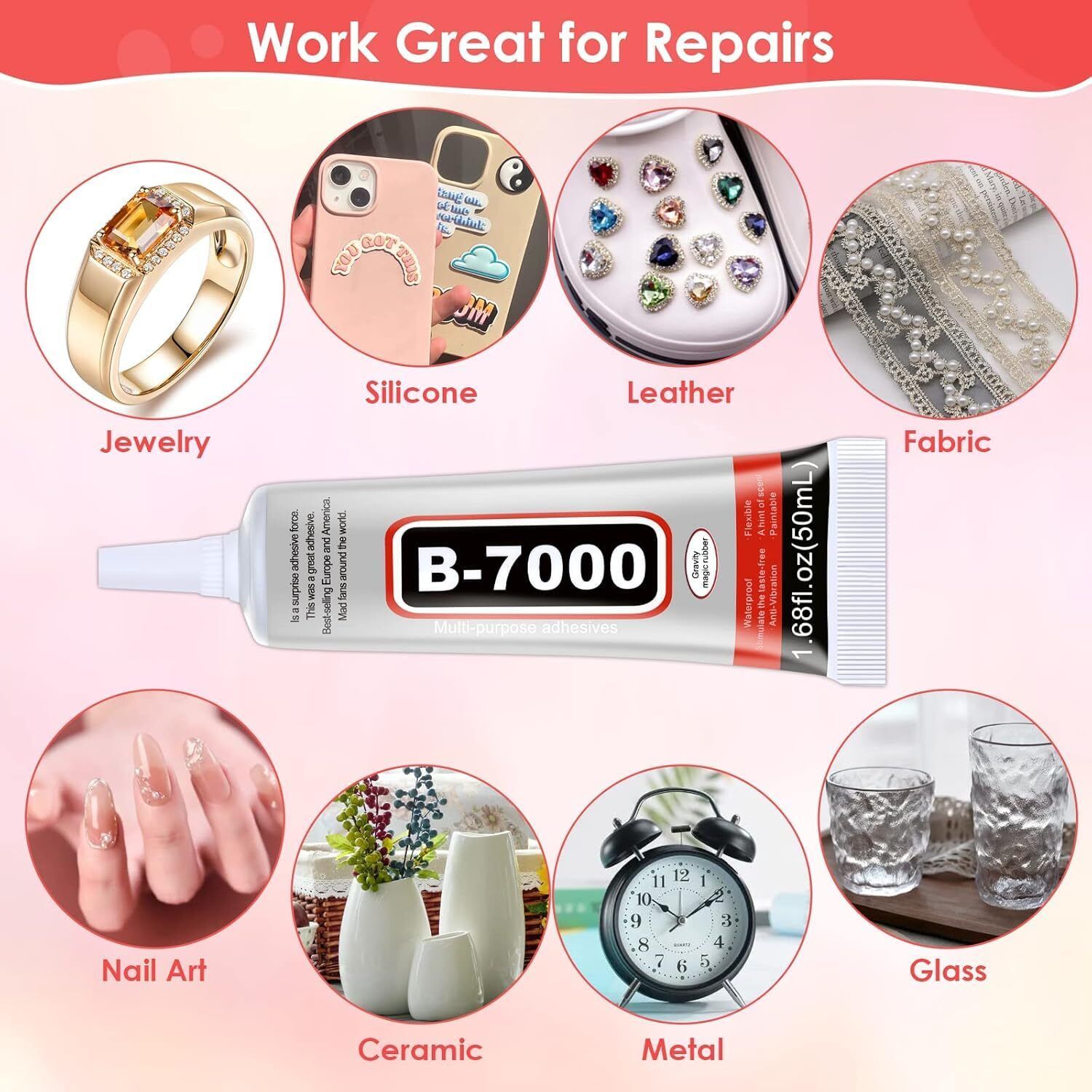 B-7000 Super Glue For Pasting Phones Display and Stones on Clothes Glue