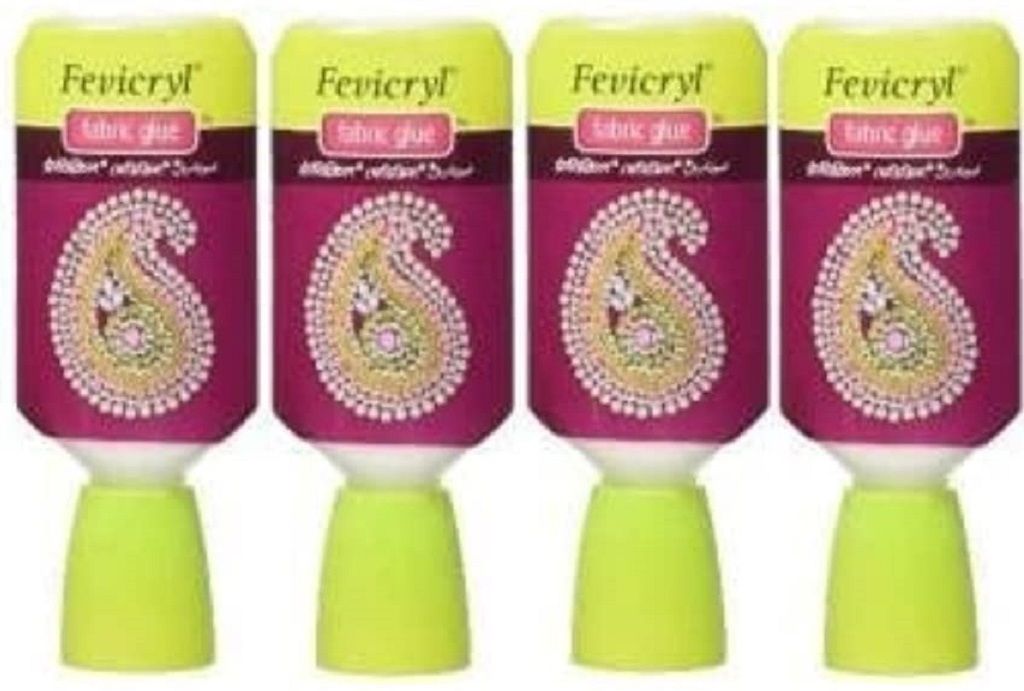 4 Pcs Pidilite Fevicryl Fabric Glue No Stitch Glue Mirror Patchwork Stone Lace Glue