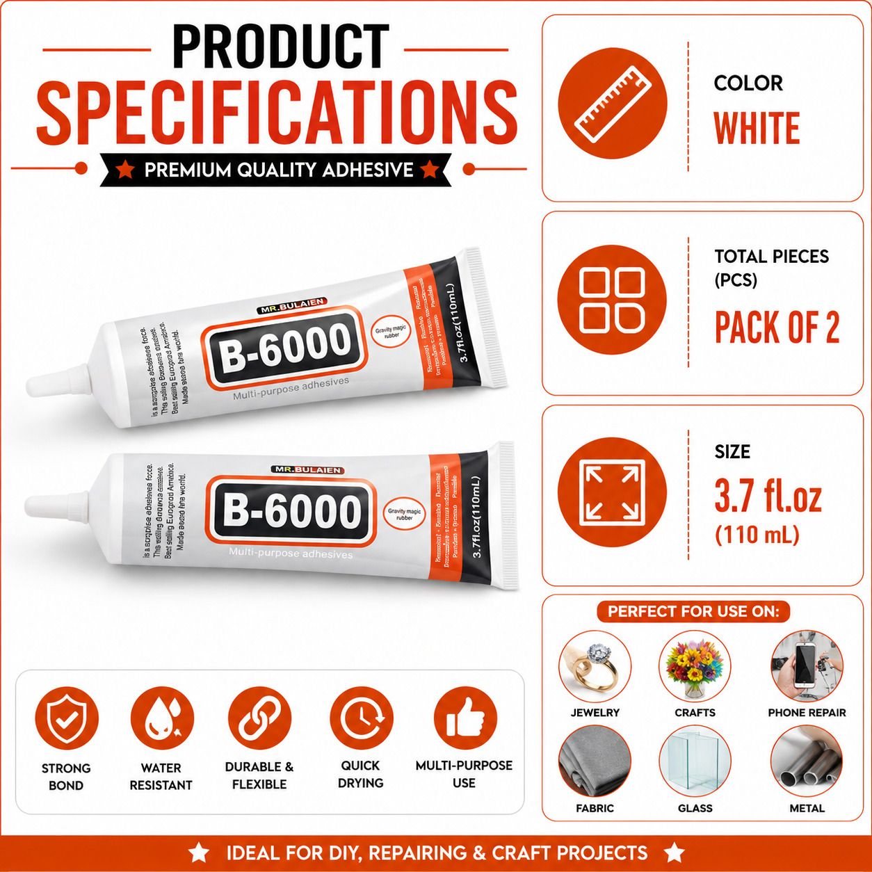 Multi-Purpose Glue for Jewelry Making & Crafts| White |pack of 2 Glue-image-43