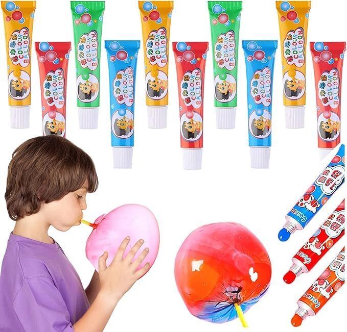 3 pcs Magic Bubble Balloon Super Elastic Plastic Bubble Blowing Toy with Straw Glue-image-40