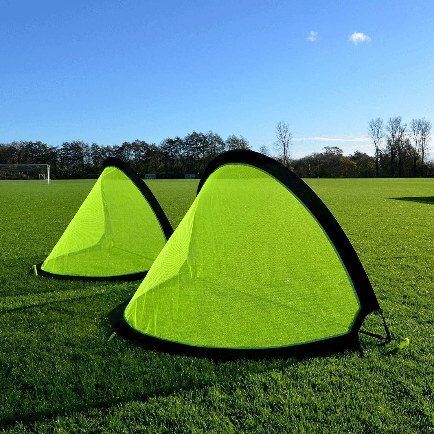 fitplayr sports Pop-Up Soccer Goal for Kids and Adults, Foldable with Carry Bag, Set of 2 Football Net-picture-3