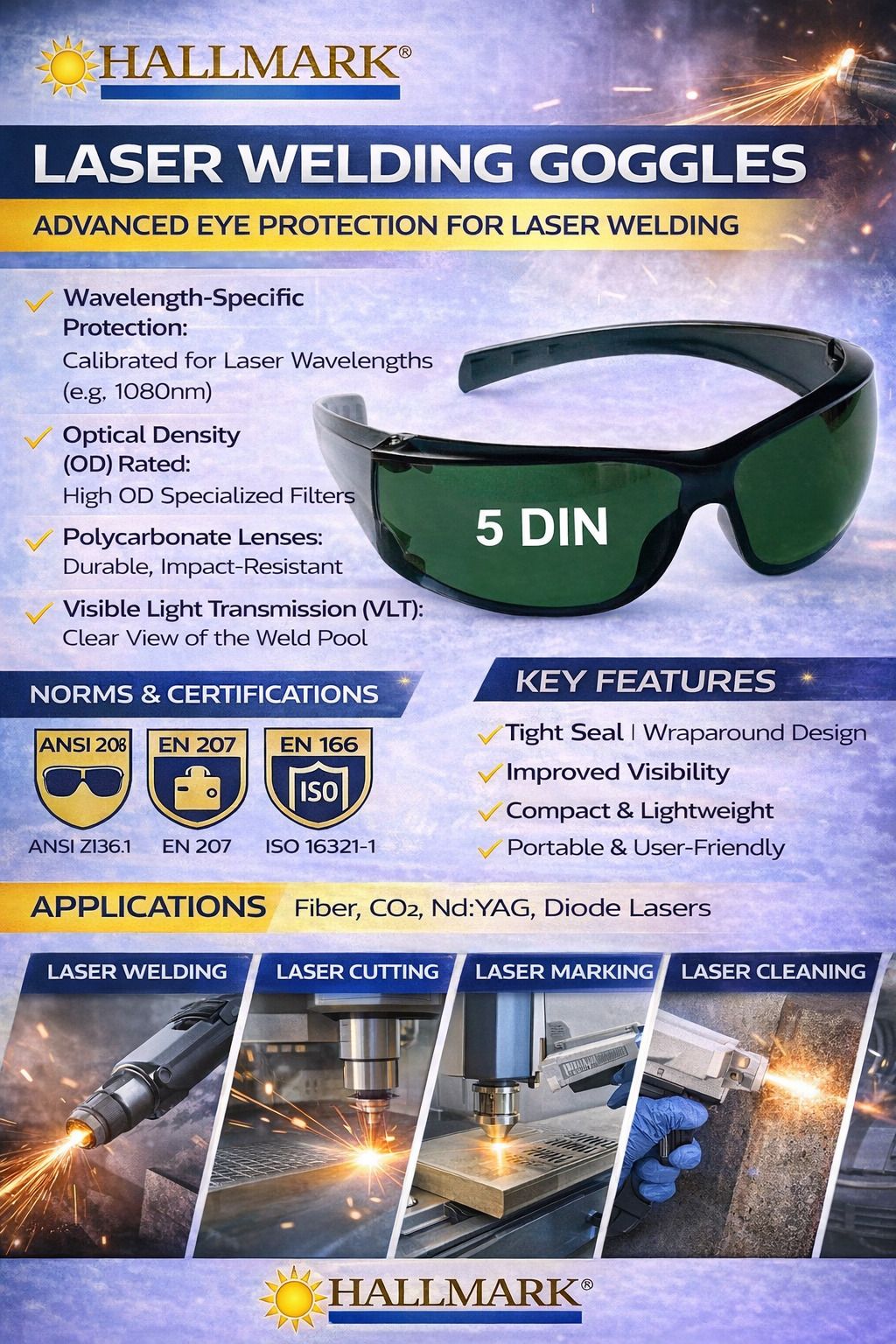 1 PCS PACK HALLMARK LASER WELDING GOGGLES EP 012 -5 DIN LASER WELDING GOGGLES Blowtorch, Laboratory, Power Tool, Welding, Wood-working Safety Goggle-image-36
