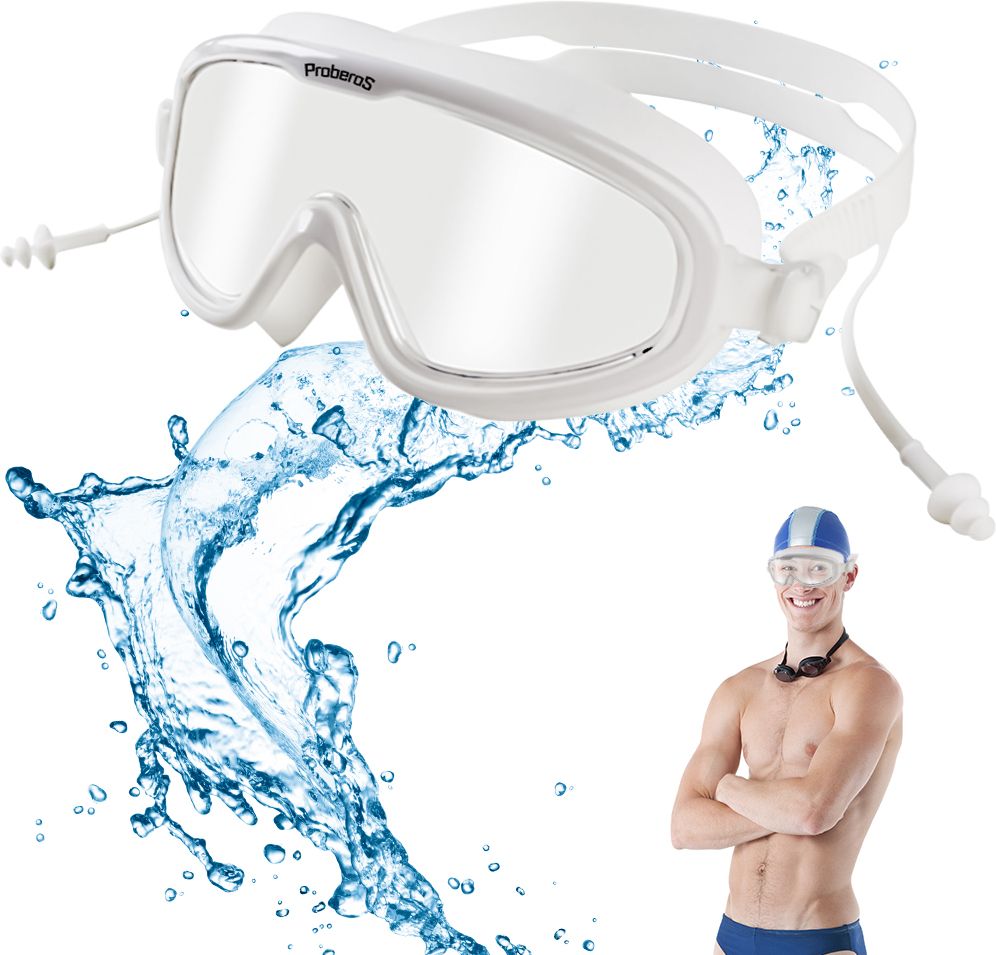 elephantboat Oversized Adult Swim Goggles Anti Fog with Leakproof Silicone Frame and Earplugs-picture-12