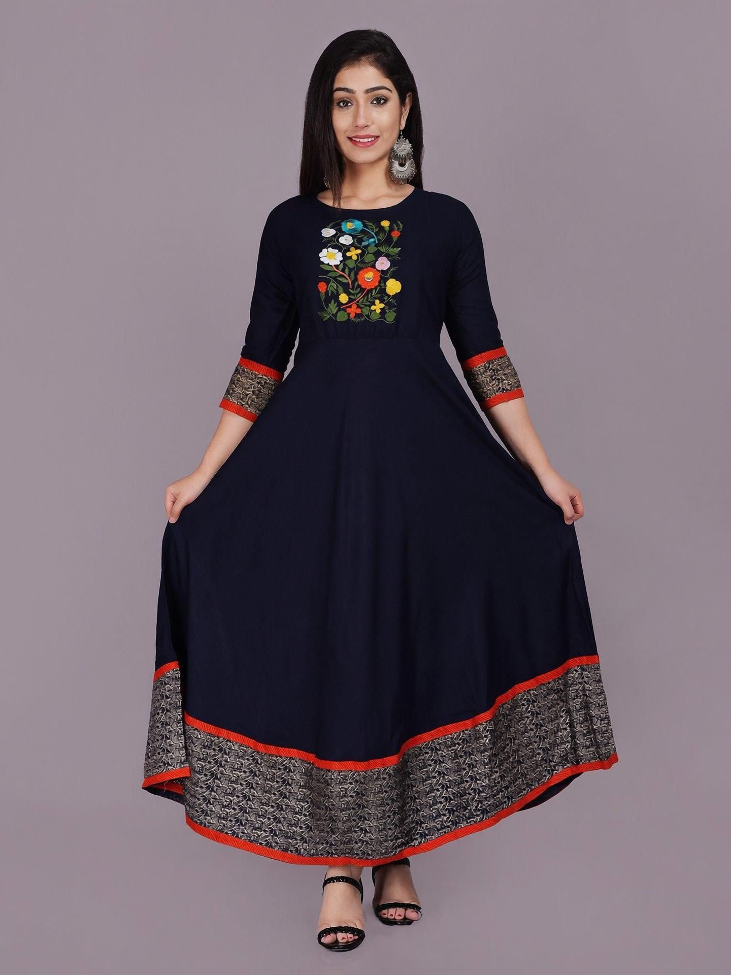 ati shree fashion Printed Rayon Blend Stitched Anarkali Gown-picture-25
