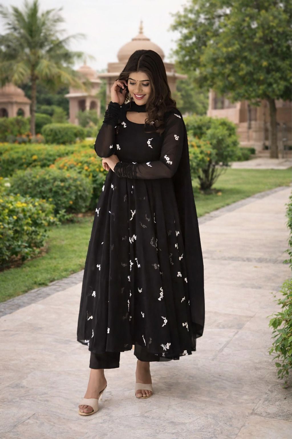 dhviraelegance Printed Georgette Stitched Anarkali Gown-picture-15