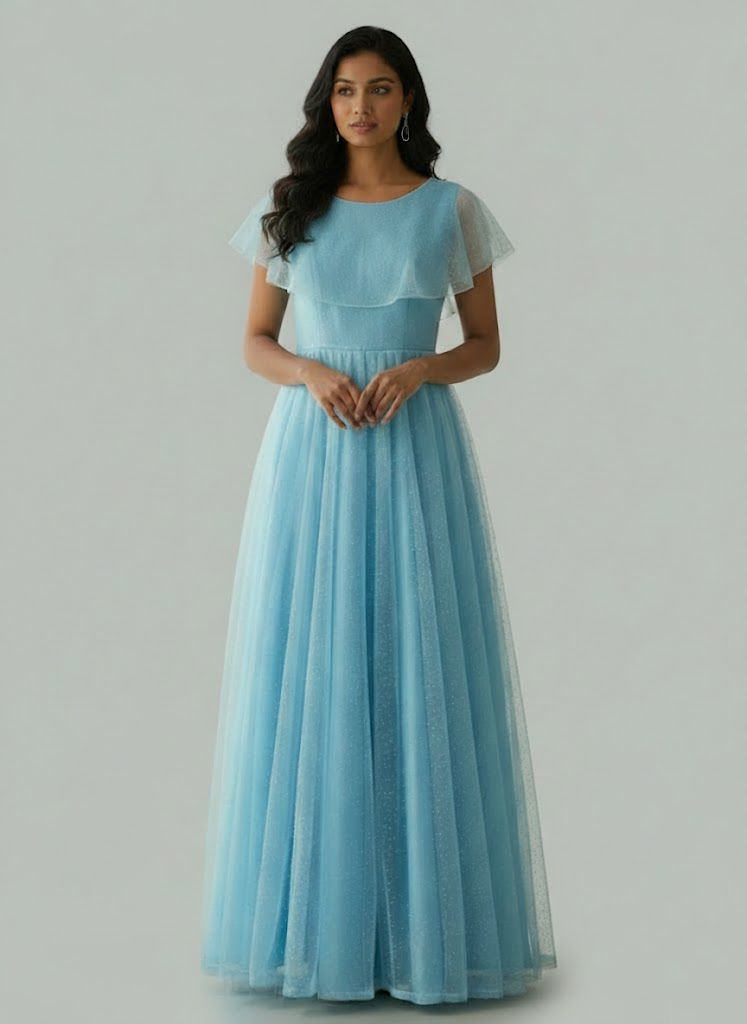 julee Embellished Net Semi Stitched Flared/A-line Gown-picture-30
