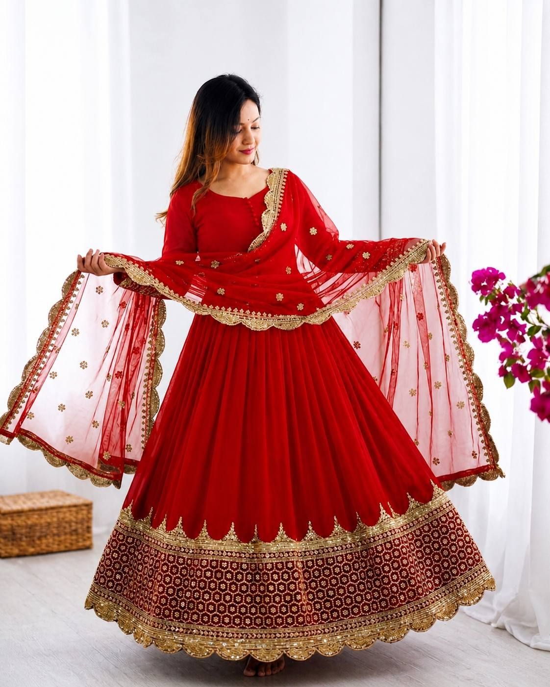 clothico hub Embellished Georgette Stitched Anarkali Gown-picture-34