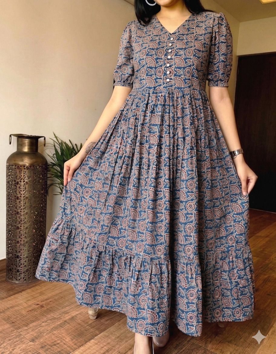 Printed Viscose Rayon Stitched Flared/A-line Gown-image-39