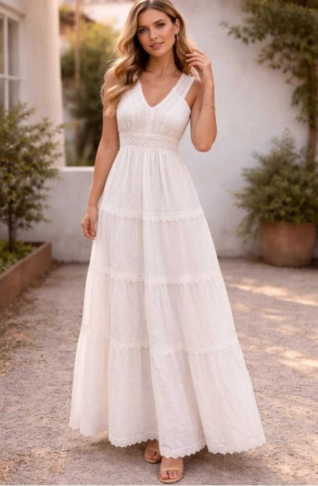 rstore Solid Cotton Rayon Stitched Flared/A-line Gown-picture-20