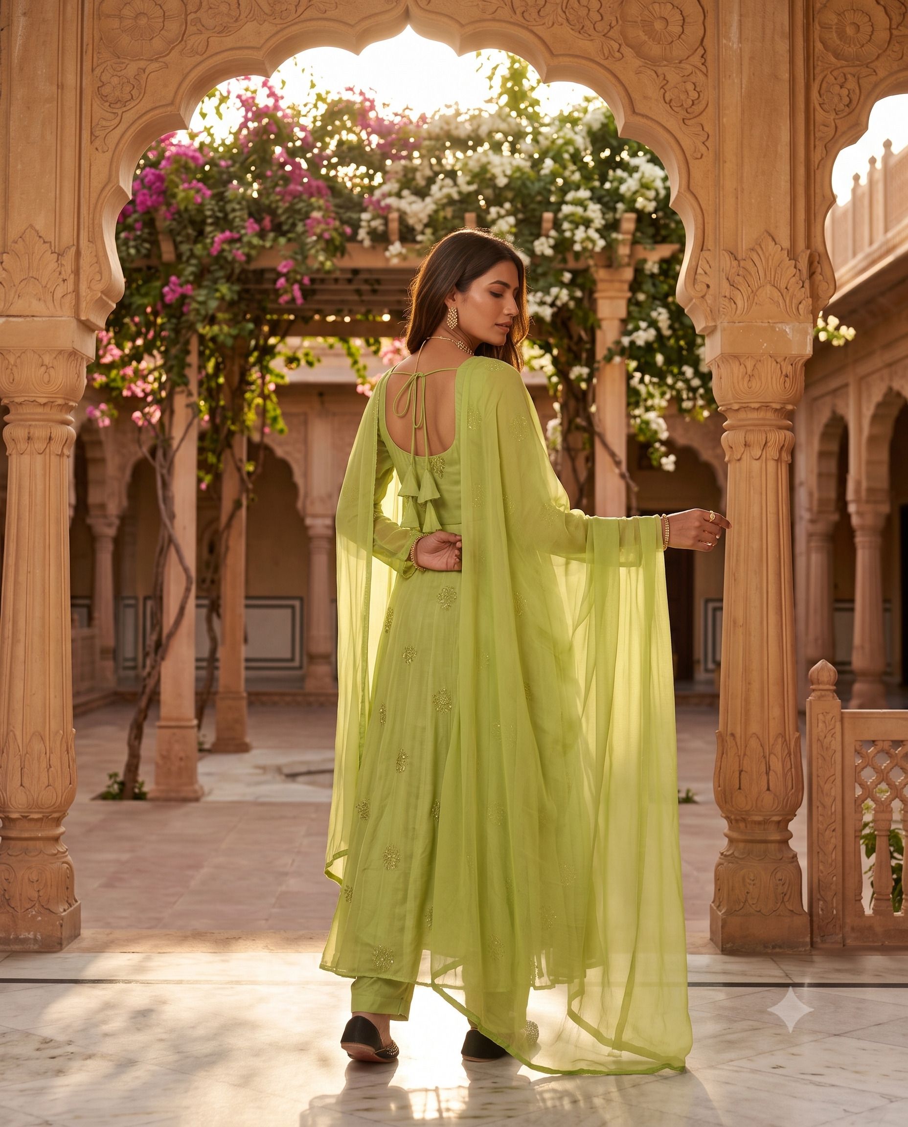 Embroidered Silk Blend Stitched Anarkali Gown-image-1